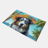 Paillasson Australian Shepherd On Beach amoureux des chiens c (Incliné)