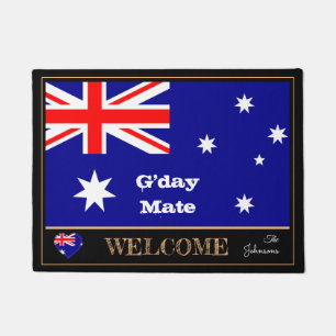 Paillasson Australie Flag & G'day Mate mats/sports Bienvenue