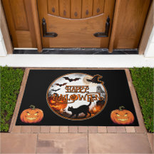 Autocollant HALLOWEEN - Chat Noir Citrouille Effra