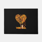 Paillasson Automne Amoureux des chats Automne Coeur Arbre Feu (Devant)