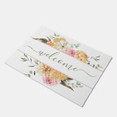 Paillasson Automne Aquarelle Citrouille Floral Welcome Script (Incliné)