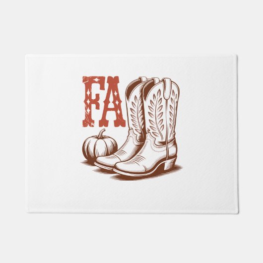 Paillasson Automne Automne Cowgirl Citrouille (Devant)