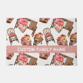 Paillasson Automne Automne Rose Citrouille Porte Mat (Devant)