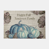 Paillasson Automne Bleu Citrouille Russe Cute Gray Bois (Devant)