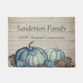 Paillasson Automne Bleu Citrouille Russe Cute Gray Bois (Devant)