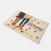 Paillasson Automne Couple Automne Feuilles Bienvenue (Incliné)