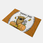 Paillasson Automne Espagnol Tibétain (Brown) Chien Citrouille (Incliné)