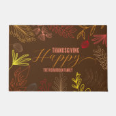 Paillasson Automne Feuilles Branches et Berries Thanksgiving (Devant)