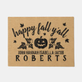 Paillasson Automne heureux vous feuille rustique faite sur (Devant)