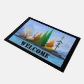 Paillasson Automne Lake Island Bienvenue Porte Mat (Incliné)