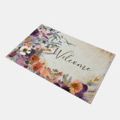 Paillasson Automne mixte aquarelle florale personnalisable (Incliné)