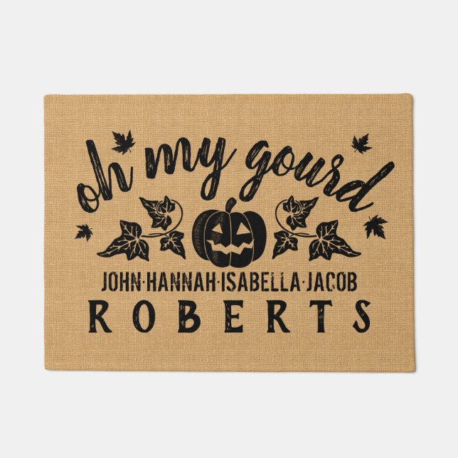 Paillasson Automne oh mon automne rustique fait sur commande (Devant)