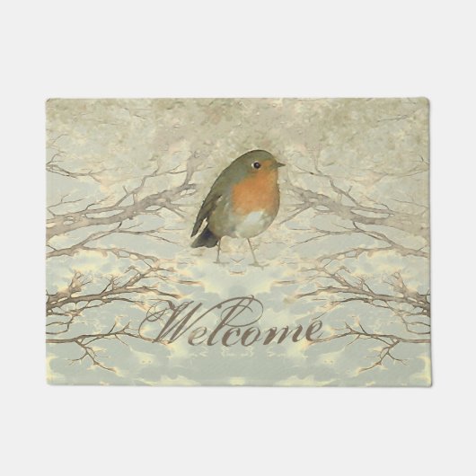 Paillasson AUTOMNE ROBIN Branches automnales (Devant)