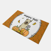 Paillasson Automne Roue Terrier (blé 1b2) Citrouille mignon (Incliné)