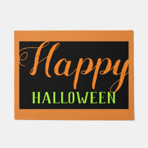 Paillasson automne saisonnier vert orange heureux Halloween