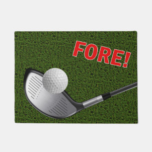 Paillasson AVANT avec la tête, la boule et l'herbe de club de