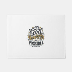 Paillasson Avec Dieu Toutes Choses Sont Possibles Vintage Chr