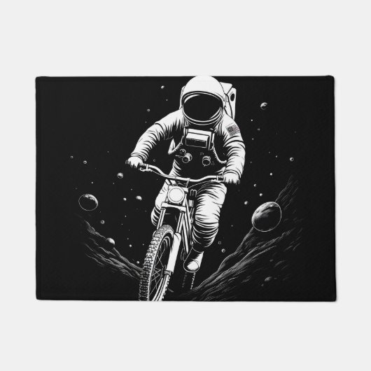 Paillasson Aventure spatiale de vélo d'astronaute cosmique (Devant)