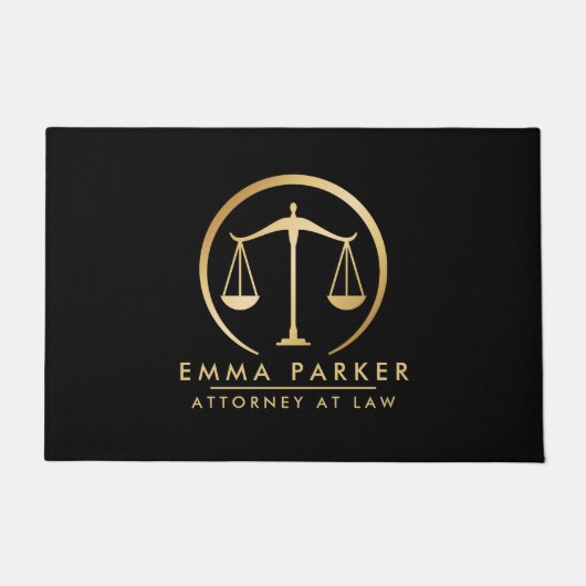 Paillasson Avocat noir et or élégant (Devant)