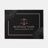 Paillasson Avocat Rose Gold Échelle de justice Black Floral (Devant)
