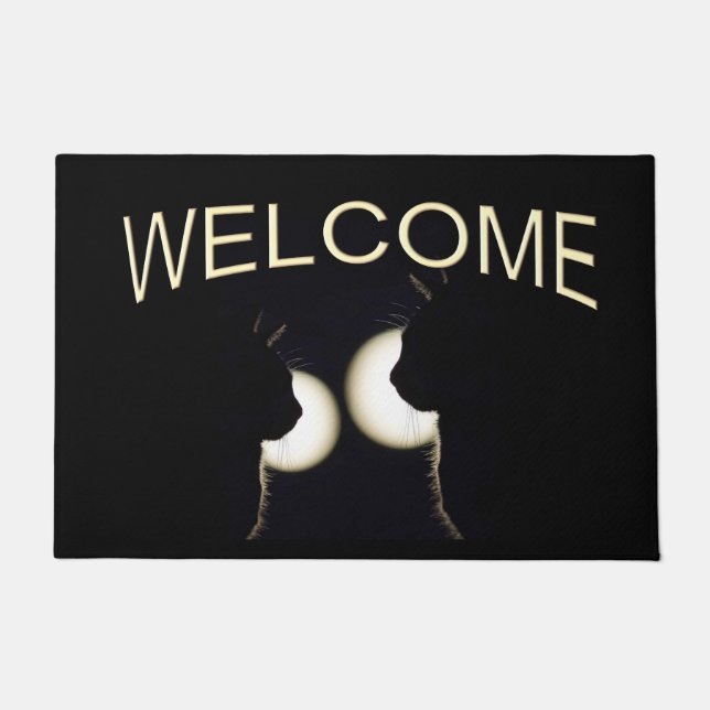 Paillasson Awesome Chat noir cambrioleurs localisés (Devant)