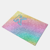 Paillasson Awesome Pastel Parties scintillant Girly Monogramm (Incliné)