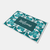 Paillasson Azulejos Carrelage Turquoise Bienvenue (Incliné)