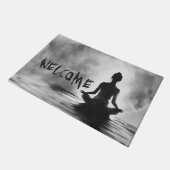 Paillasson B&W Yoga Méditation Instructeur Lotus Pose Bienven (Incliné)