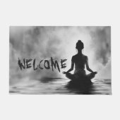 Paillasson B&W Yoga Méditation Instructeur Lotus Pose Bienven (Devant)