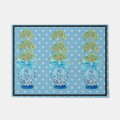 Paillasson Baby Blue Chinoiserie Orange Topiary Doormat (Devant)