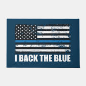Paillasson Back the Blue Thin line USA Flag MAGA WWG1WA (Devant)