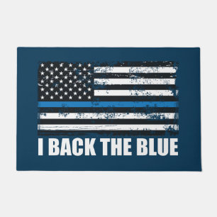 Paillasson Back the Blue Thin line USA Flag MAGA WWG1WA