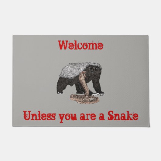 Paillasson Badass sans peur Badey Badger une attaque Cobra Ar (Devant)