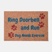 Paillasson Bague porte & Run Dog Besoins Exercice FUNNY (Devant)
