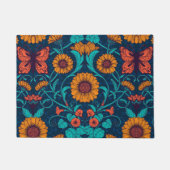 Paillasson Baies Art Nouveau en bleu et jaune (Devant)