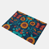 Paillasson Baies Art Nouveau en bleu et jaune (Incliné)