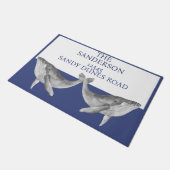 Paillasson Baleine marine gris bleu et blanc (Incliné)