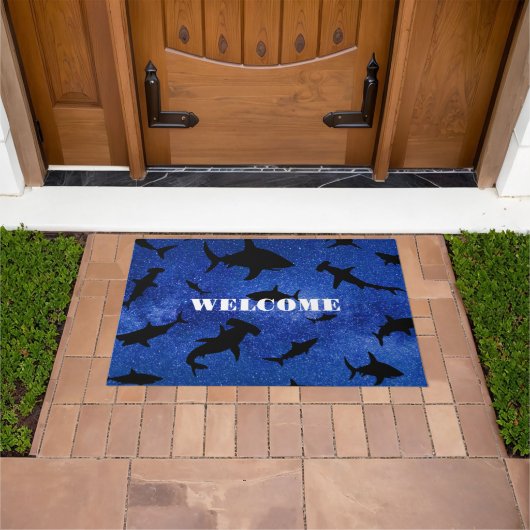 Paillasson Baleines à mâchoires de requin modernes sous la ga (De plein air)