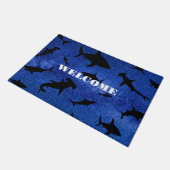 Paillasson Baleines à mâchoires de requin modernes sous la ga (Incliné)