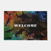 Paillasson Baleines à mâchoires de requin modernes sous la ga (Devant)