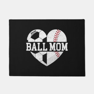 Paillasson Ball Maman Chemise Coeur Funny Baseball Soccer Mam