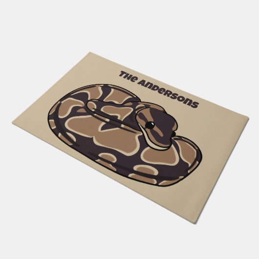 Paillasson Ball Python Snake, Brown et Tan Personnalisé (Incliné)