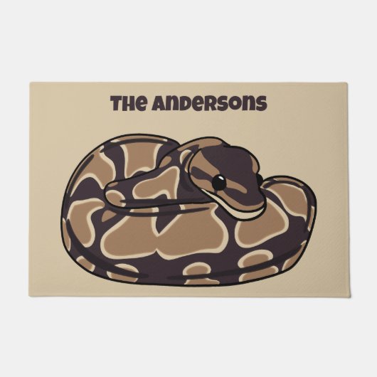 Paillasson Ball Python Snake, Brown et Tan Personnalisé (Devant)