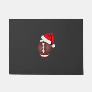 Paillasson Ballon de football américain de Noël avec chapeau 