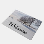 Paillasson Banc Sur La Neige Couvert Hill Welcome Doormat (Incliné)