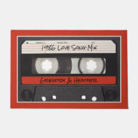 Bande de cassette rétro rouge noir