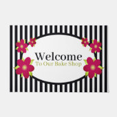 Paillasson Bande Décorative Noir Et Blanc (Devant)