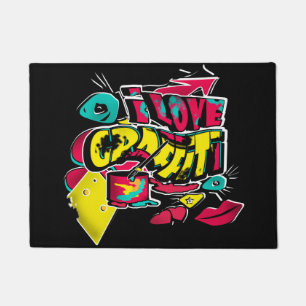 Paillasson bande dessinée Abstraite graffiti gronge les lèvre