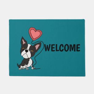 Paillasson Bande dessinée drôle d'amour de Boston Terrier
