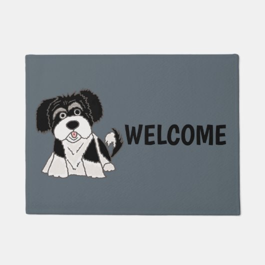 Paillasson Bande dessinée drôle de chiot de Havanese (Devant)